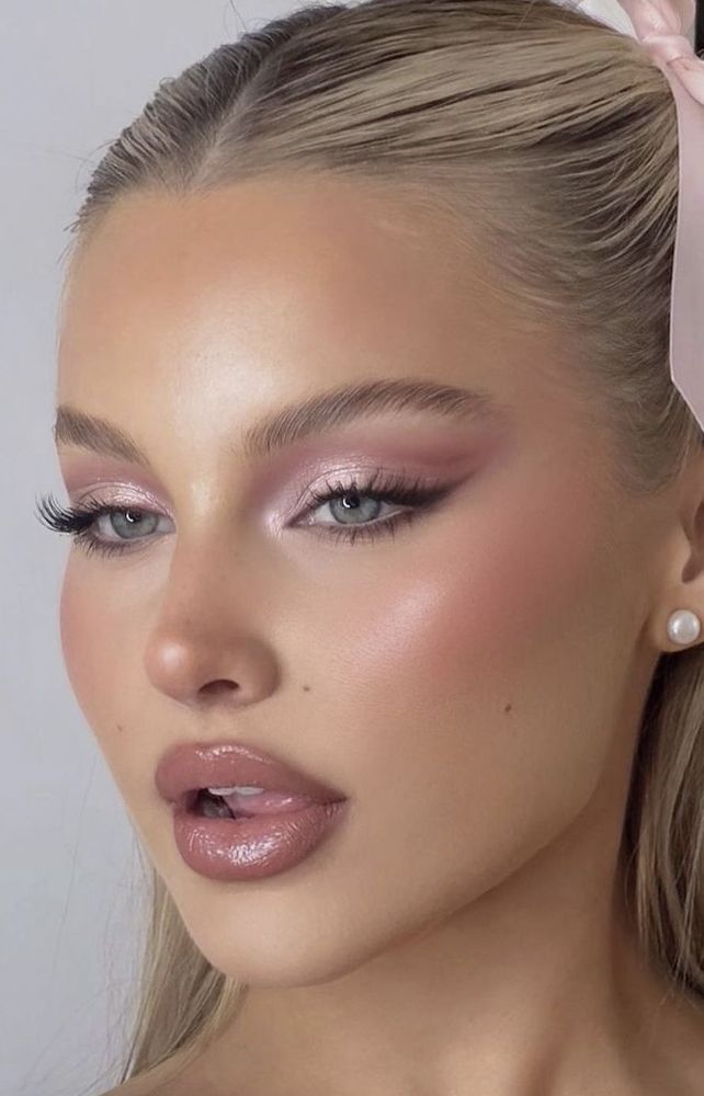 Soft pink bunny glam with winged liner